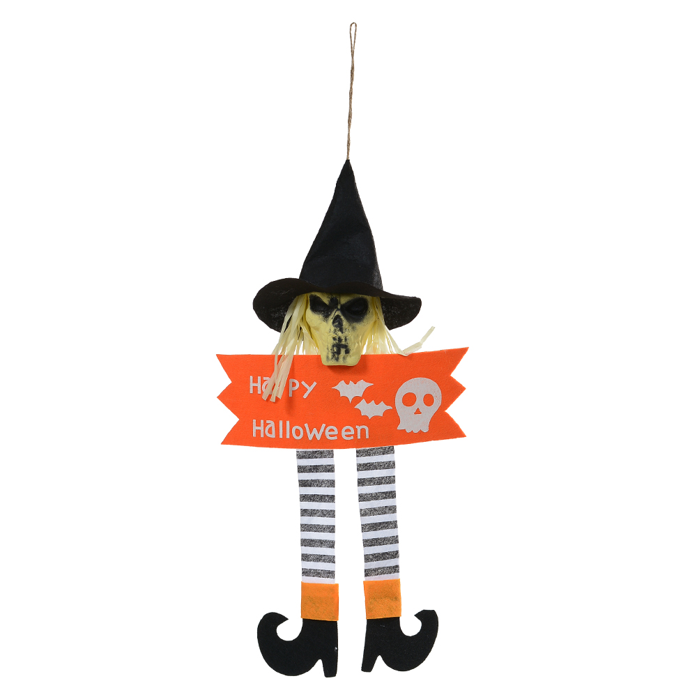 CAVEIRA  DECOR HALLOWEEN 56cm (PRETO LARANJA)