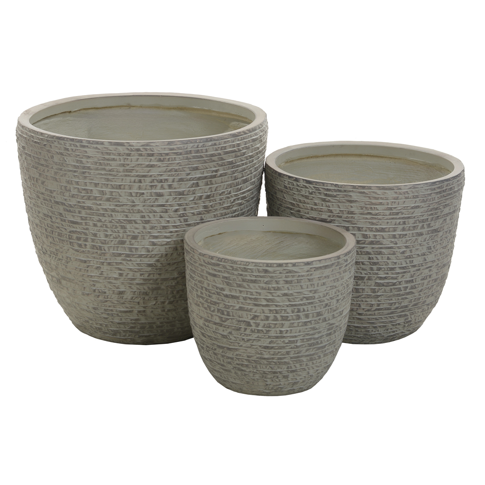 VASO FIBROCIMENTO C/3 UNI (BEGE) 38,5cm