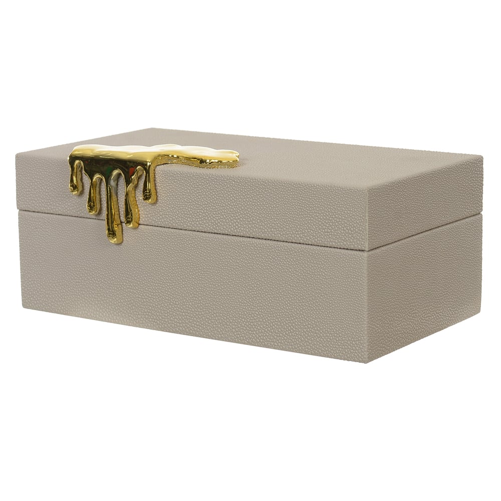 CAIXA DECORATIVA MADEIRA C TECIDO (FENDI) 8,5X22cm 12d