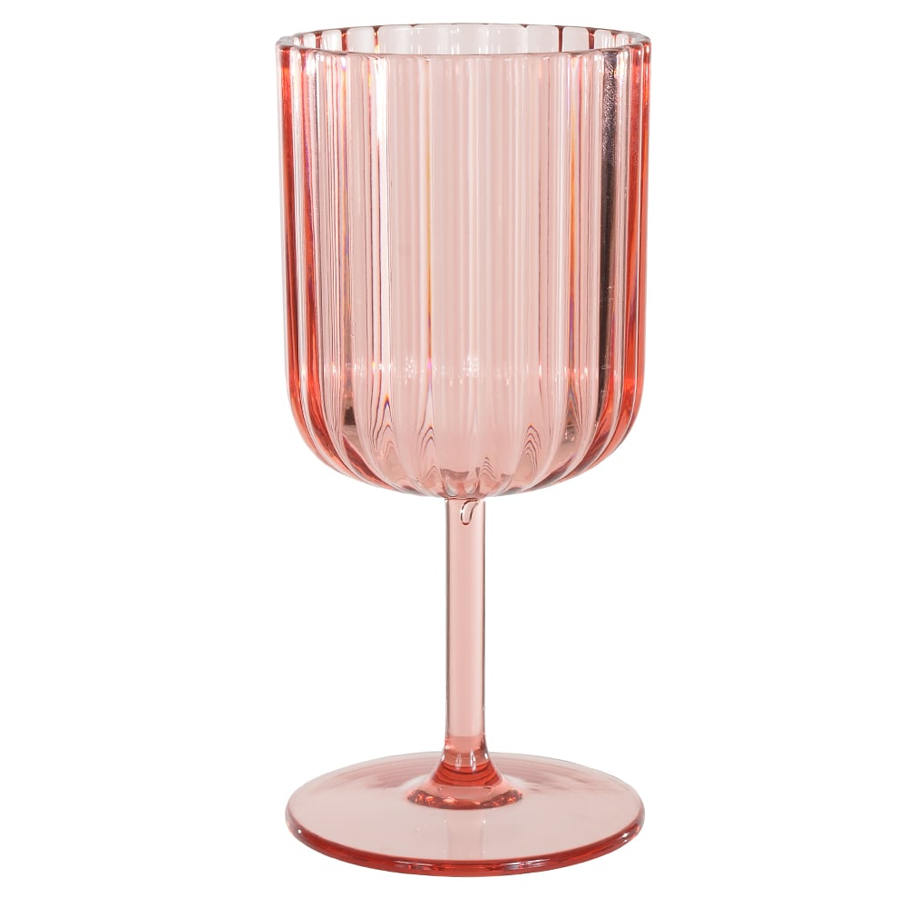 TACA ACRILICO 310ml 16,83X7,7cm CANELADA (ROSA)