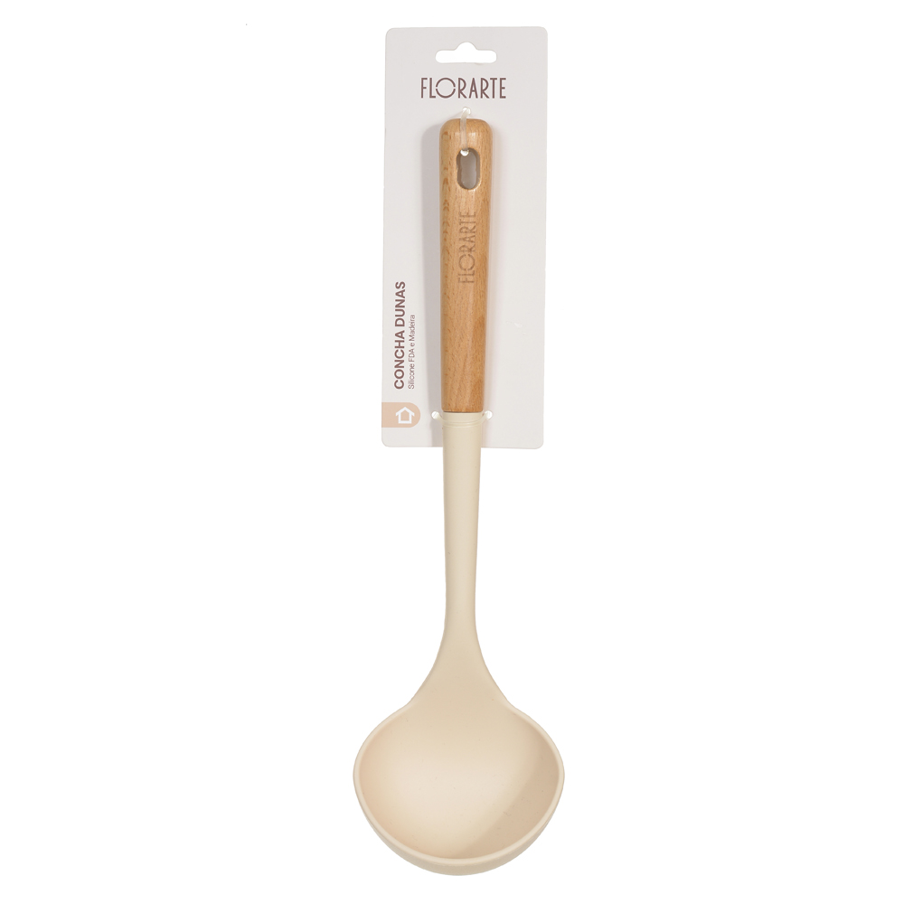 CONCHA SILICONE 32cm C/ CABO MADEIRA DUNAS (BEGE)