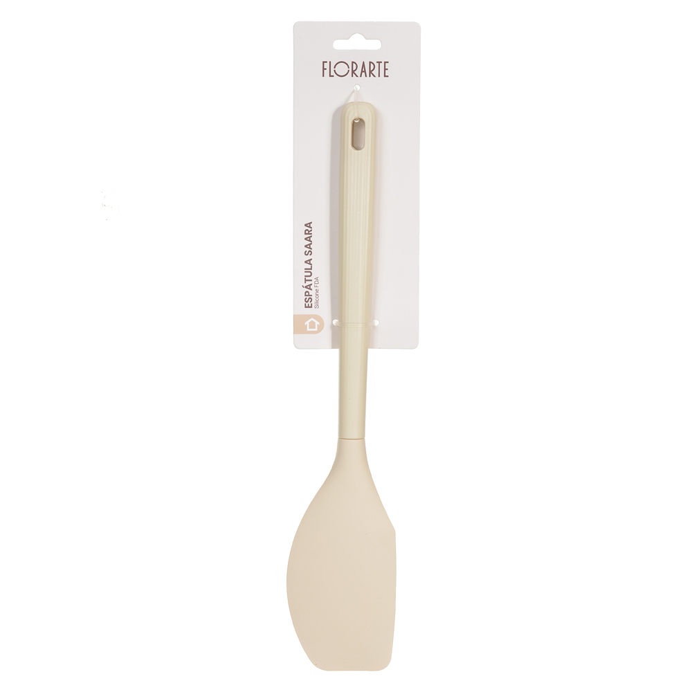 ESPATULA SILICONE 31,8cm C/ CABO CANELADO SAARA (BEGE)