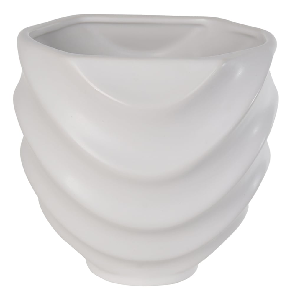 VASO DECORATIVO CERAMICA (BRANCO) 13,5cm 14d