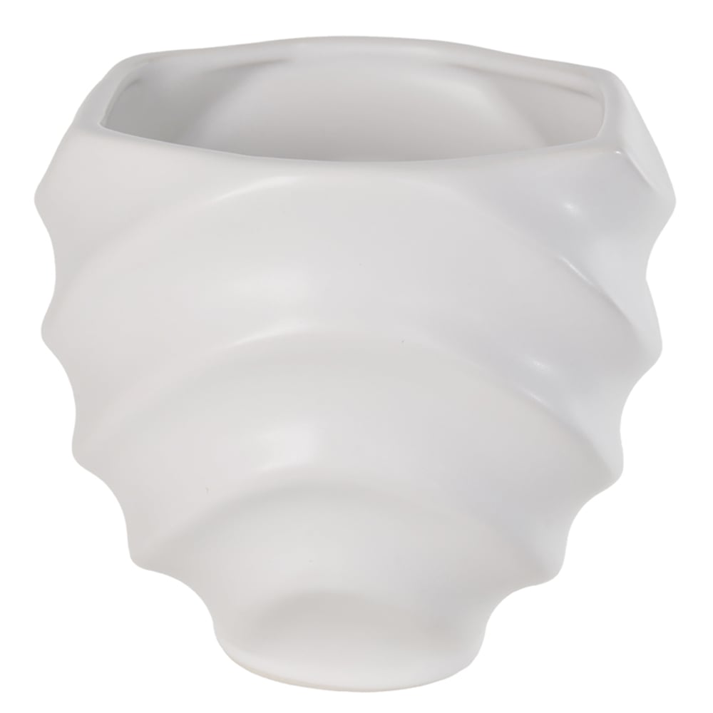 VASO DECORATIVO PORCELANA (BRANCO) 15,4cm 16d