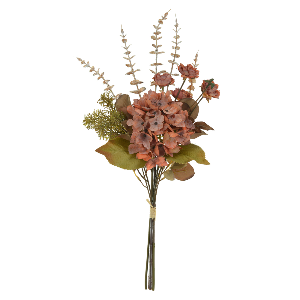 B.HORTENSIA RAMALHETE C/ FITA (OCRE OUTONO) 55cm