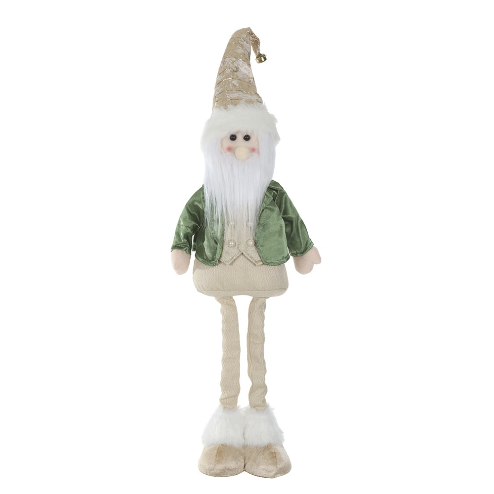 BONECO NATAL PAPAI NOEL EM PE C/EXTENSOR (VERDE DOURADO) 74cm