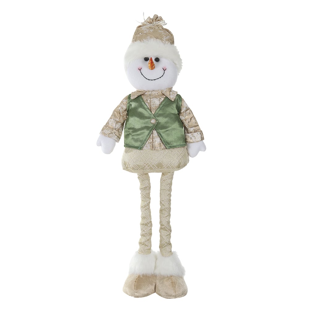 BONECO DE NEVE NATAL EM PE C/EXTENSOR (VERDE DOURADO) 62cm