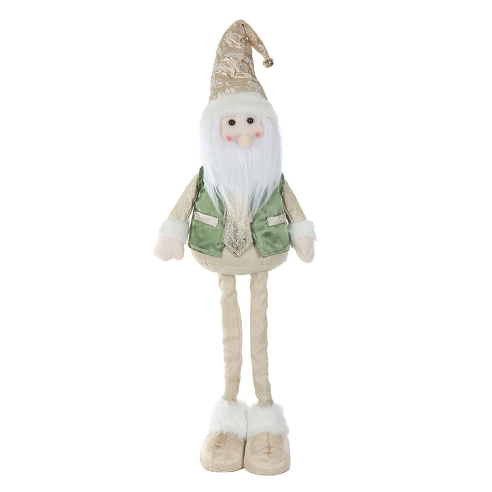 BONECO NATAL PAPAI NOEL EM PE C/EXTENSOR (VERDE DOURADO) 1m