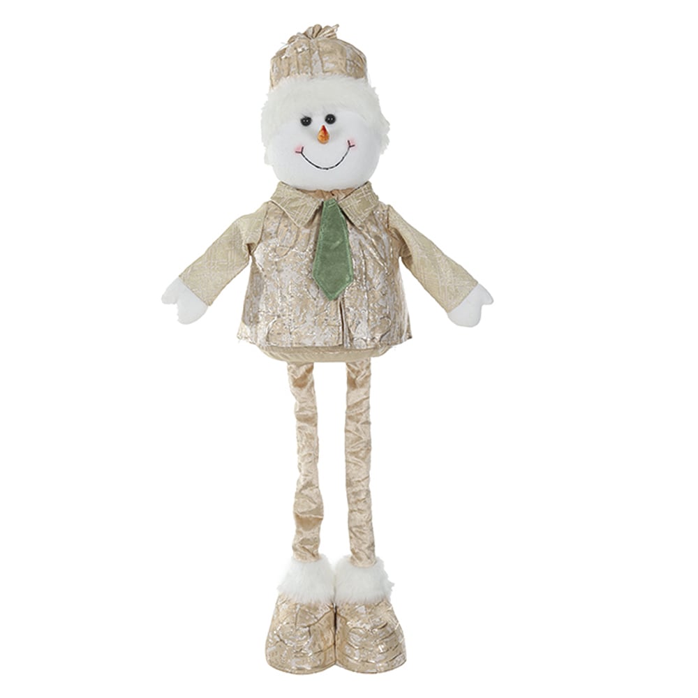 BONECO DE NEVE NATAL EM PE C/EXTENSOR (VERDE DOURADO) 82cm