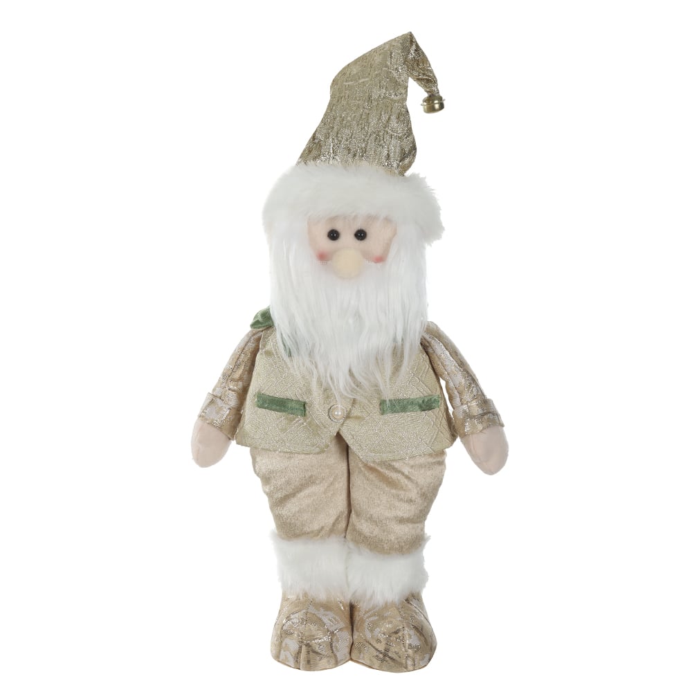 BONECO NATAL PAPAI NOEL EM PE (VERDE DOURADO) 38cm