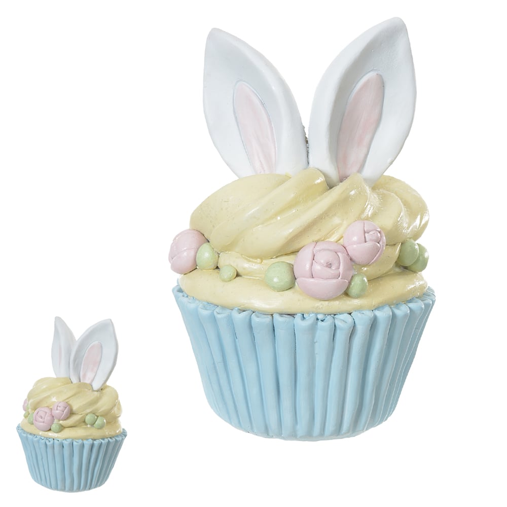 RESINA DECORATIVA CUPCAKE (AZUL AMARELO) 15cm