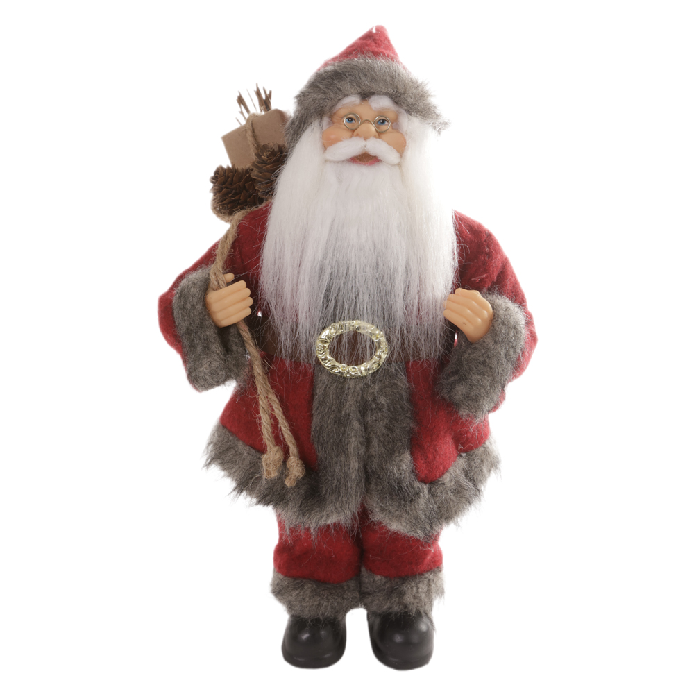 PAPAI NOEL NATAL EM PE (VERMELHO CINZA) 30cm