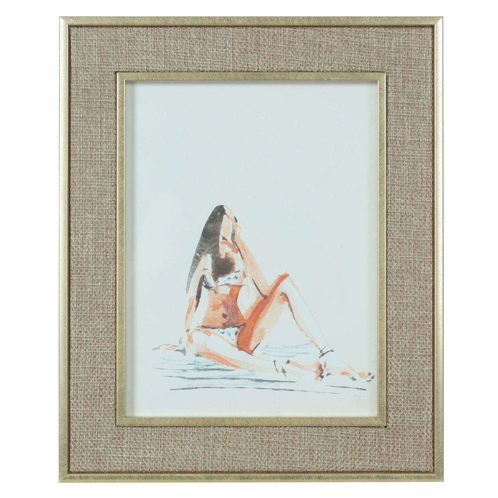 PORTA RETRATO REVEST 15X20CM (BEGE) 26X21X1,7cm