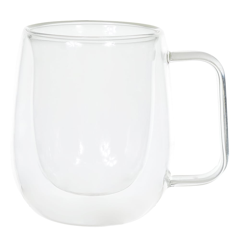 CJ CANECAS VIDRO BORO 250ml 10X11,5X9cm PAREDE DUPLA C/ 2 PCS (TRANSPARENTE)