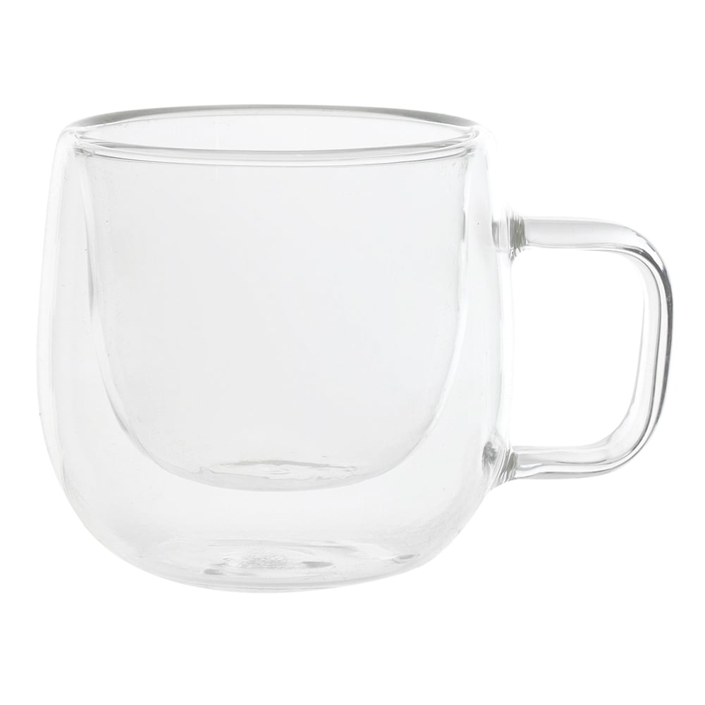 CONJUNTO XICARAS VIDRO BORO 90ml 6,5X7cm PAREDE DUPLA C/2 PECAS (TRANSPARENTE)