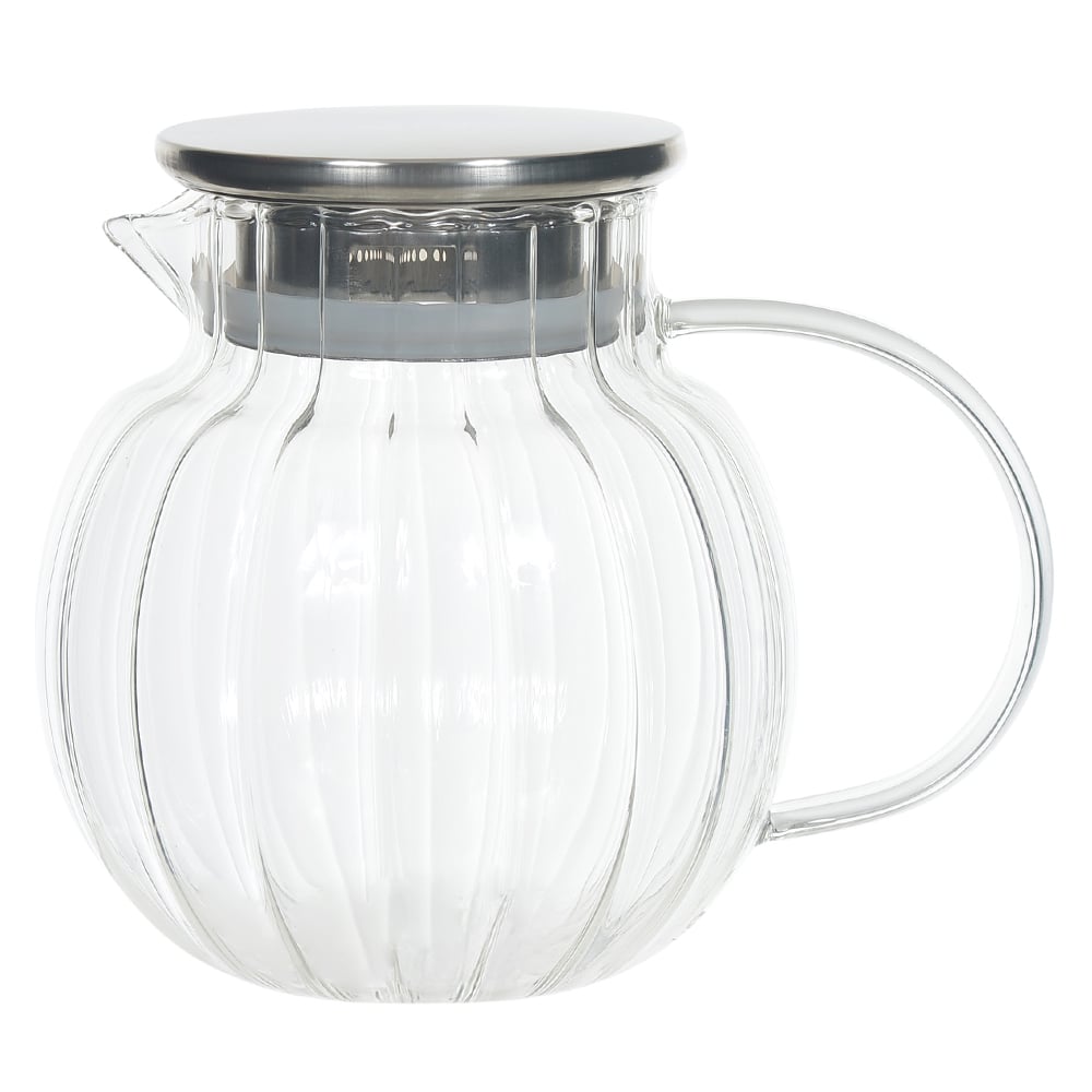 JARRA VIDRO BORO 1200ml 15X18X13cm C/ TAMPA INOX (TRANSPARENTE)