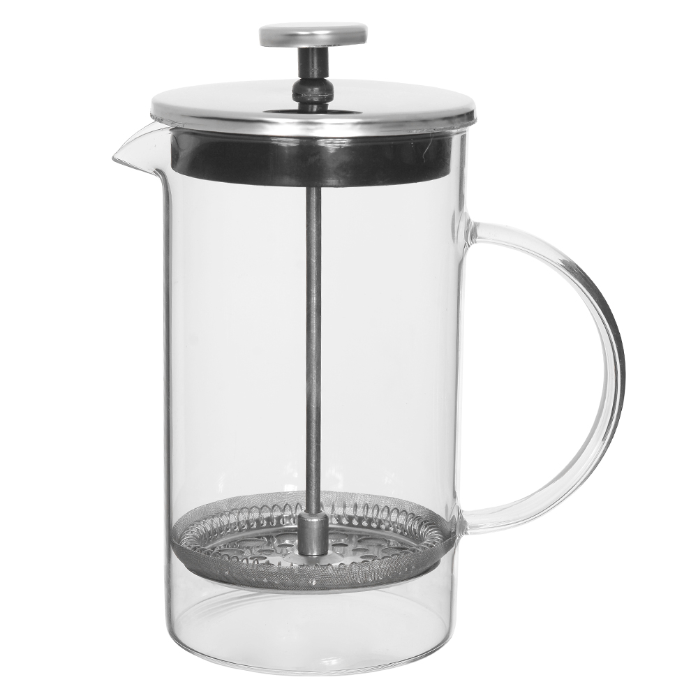 PRENSA FRANCESA VIDRO BORO 600ml 18X13,5X9cm C/ACO INOX (TRANSPARENTE)