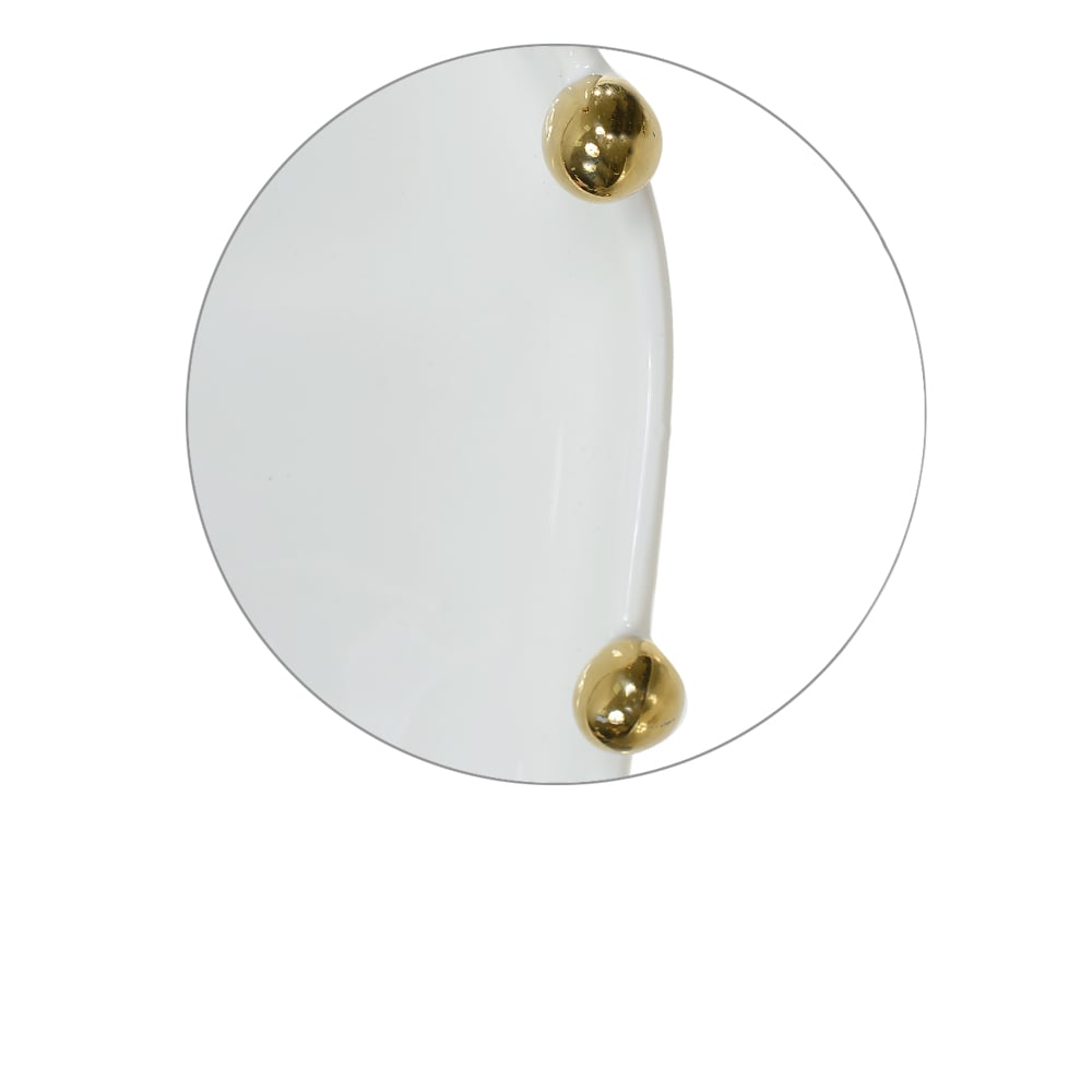 BANDEJA DECORATIVA PORCELANA (BRANCO DOURADO) 4X34X33cm