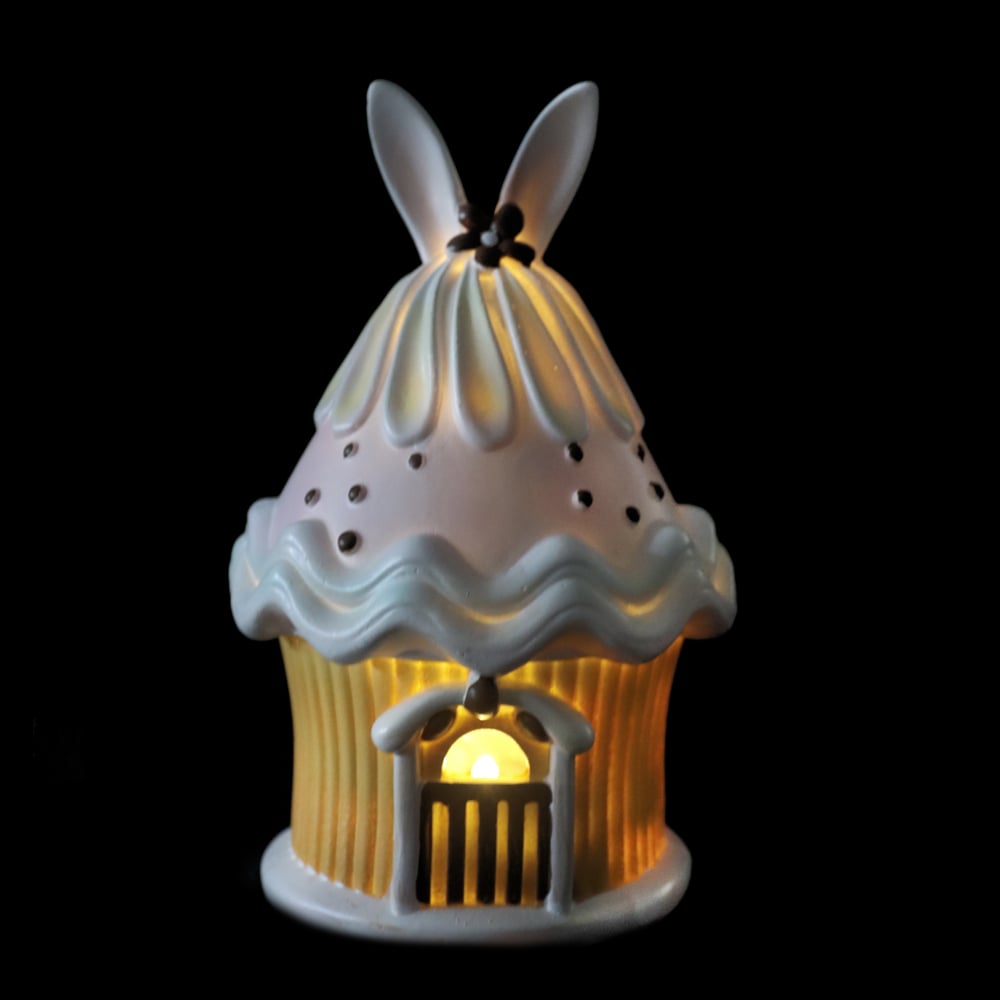 RESINA DECORATIVA CASINHA COELHO (COLORIDO) 17,5cm