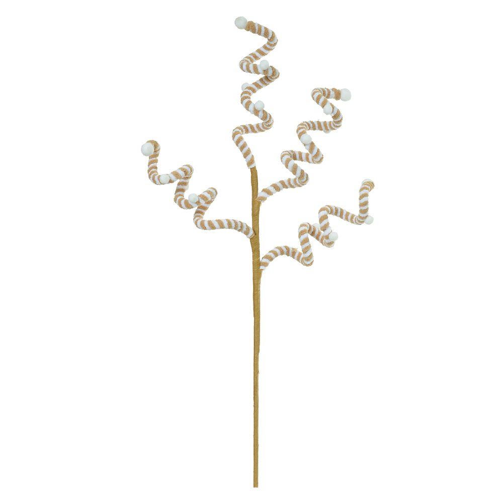 GALHO ESPIRAL C/BOLINHAS (BEGE BRANCO) 60cm