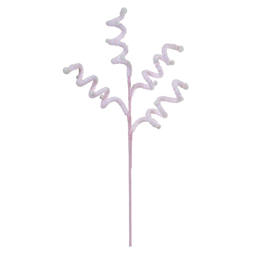 GALHO ESPIRAL C/BOLINHAS (ROSA CLARO BRANCO) 60cm