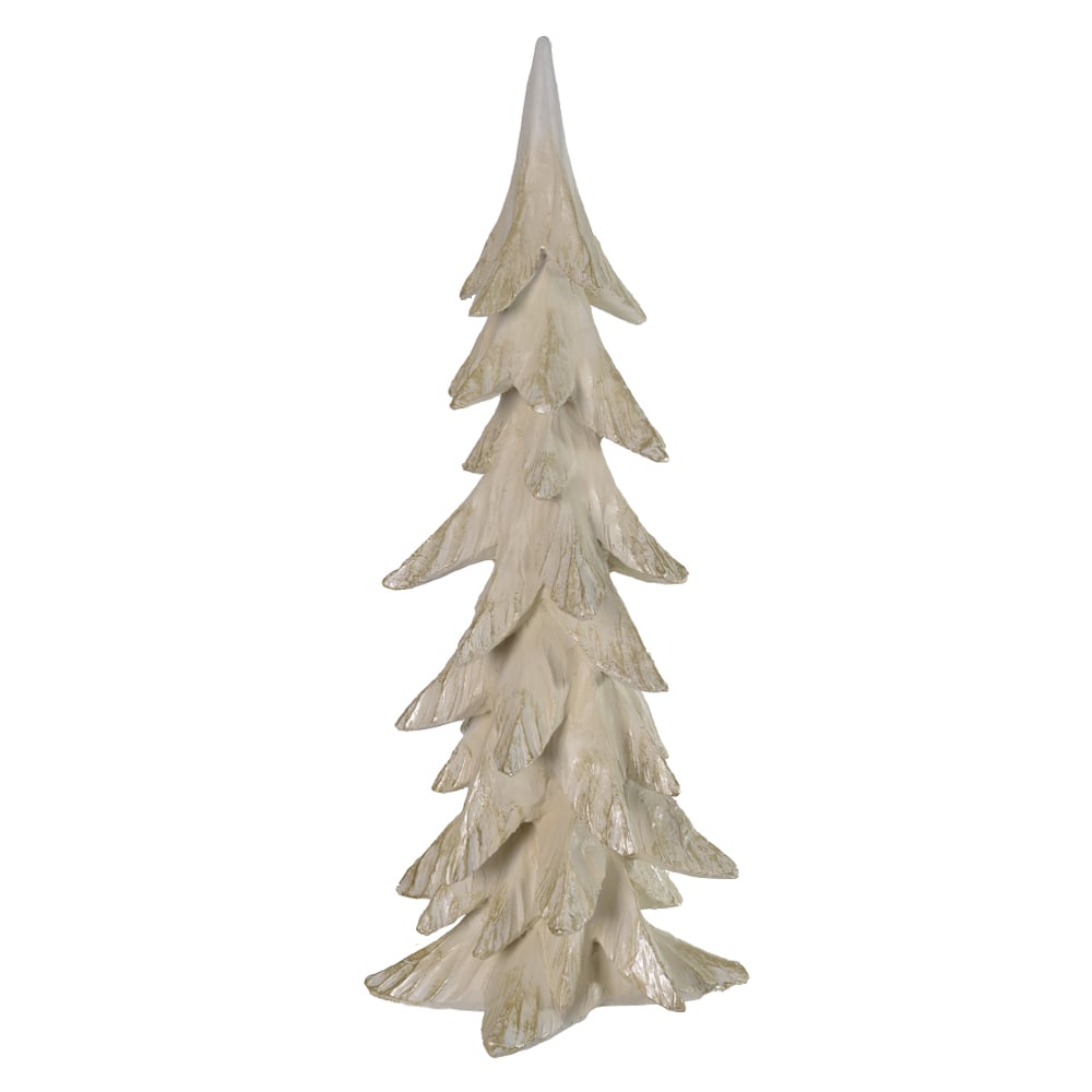 RESINA NATAL ARVORE (BRANCO CHAMPANHE) 44X15,5cm