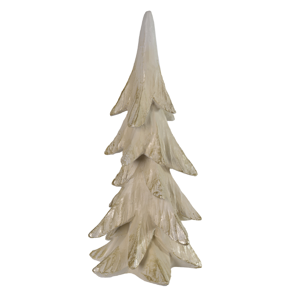 RESINA NATAL ARVORE (BRANCO CHAMPANHE) 28,5X13,5cm