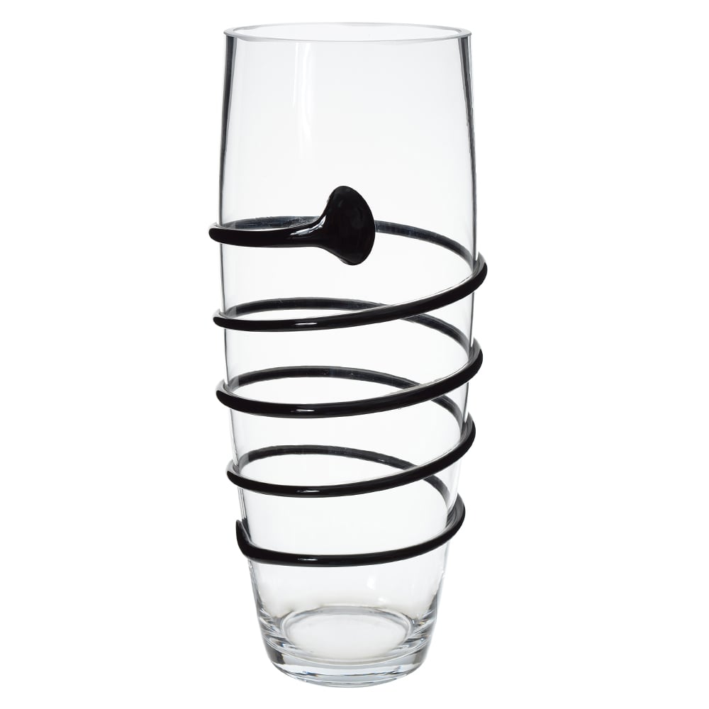 VASO DECORATIVO VIDRO (TRANSPARENTE PRETO) 35cm 15d
