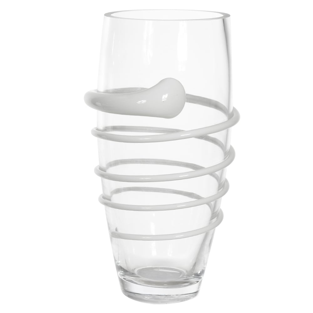 VASO DECORATIVO VIDRO (TRANSPARENTE BRANCO) 25,5cm 13d