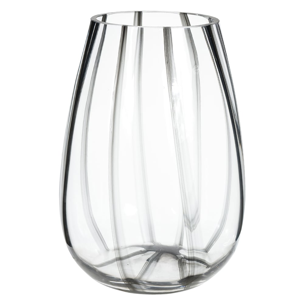 VASO DECORATIVO VIDRO (TRANSPARENTE PRETO) 26cm 18,5d
