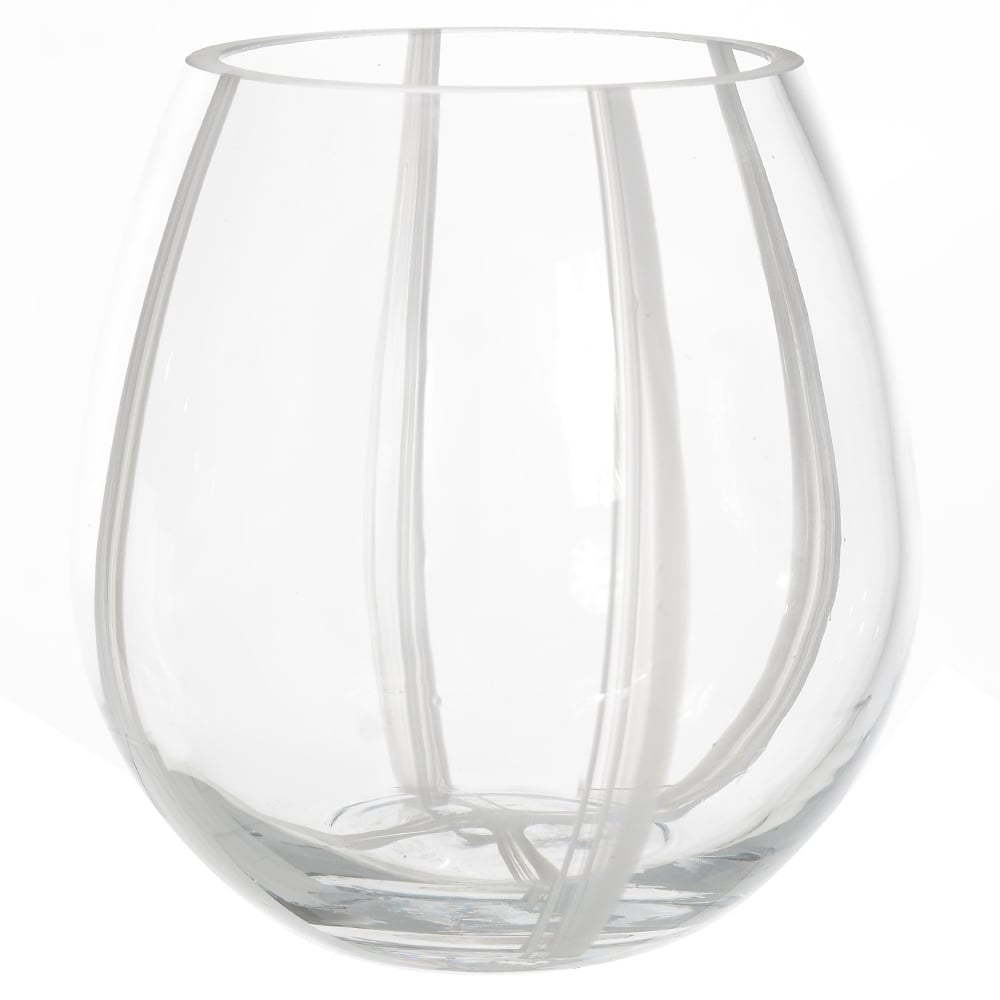 VASO DECORATIVO VIDRO (TRANSPARENTE BRANCO) 17cm 16,5d