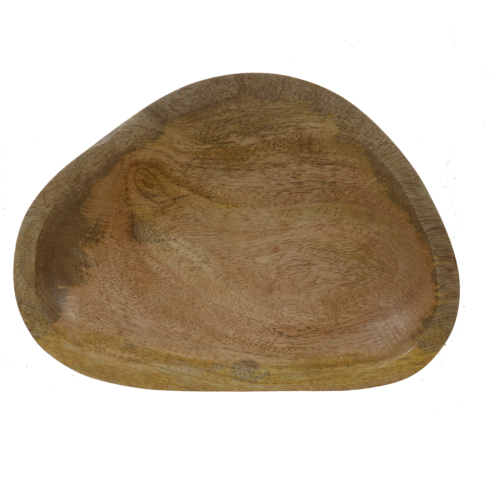 PRATO DE SERVIR MADEIRA 2,25X25X18cm (BEGE)