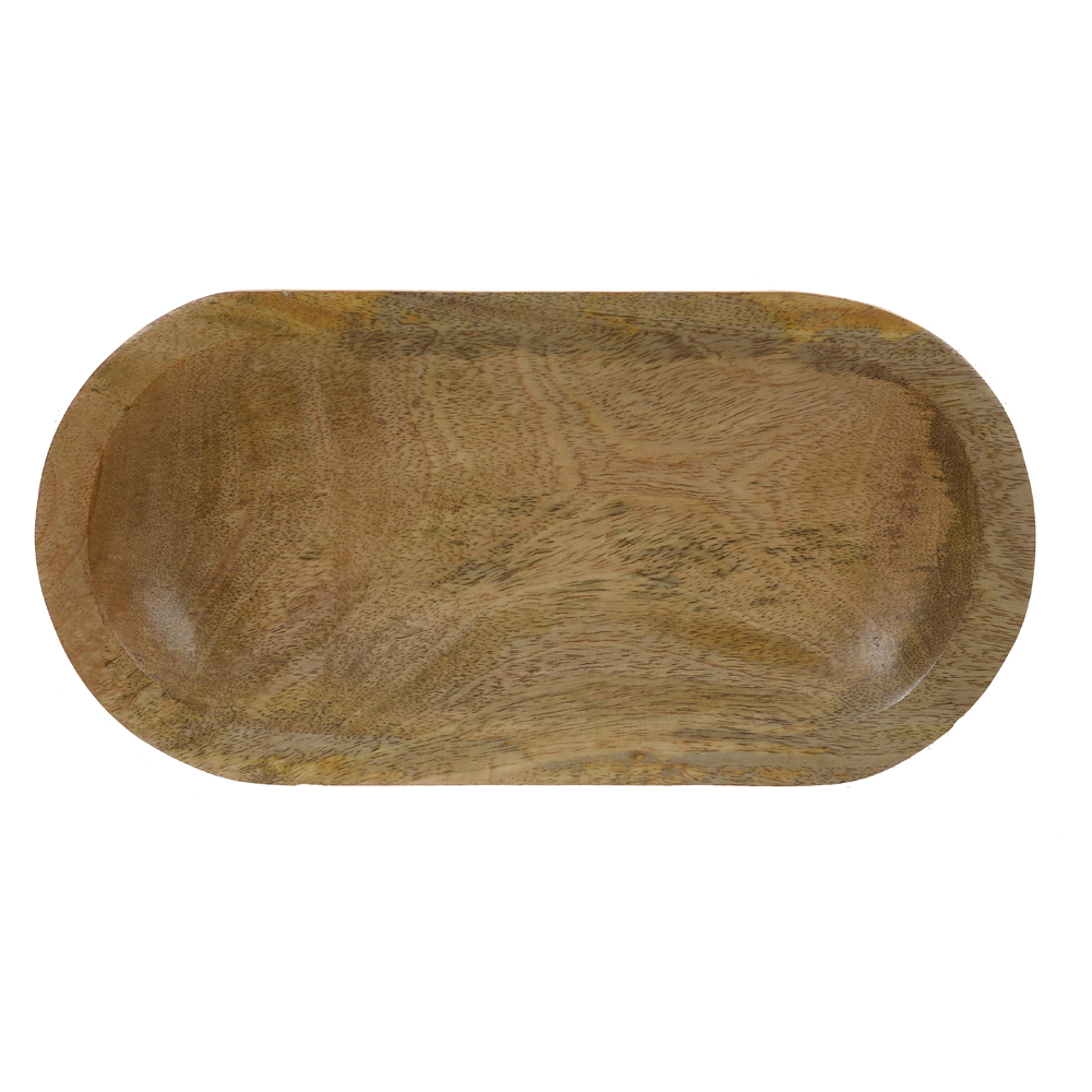 PRATO DE SERVIR MADEIRA 2,5X15X30cm (MARROM)