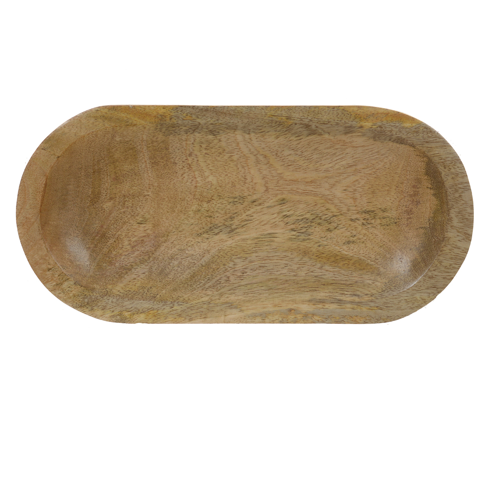 PRATO DE SERVIR MADEIRA 2,5X37X20cm (MARROM)