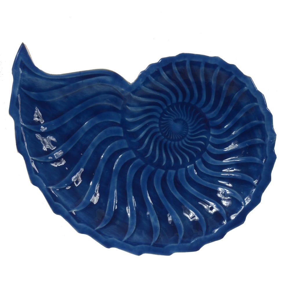 CENTRO DE MESA MADEIRA CONCHA (AZUL) 2,5X25X19cm
