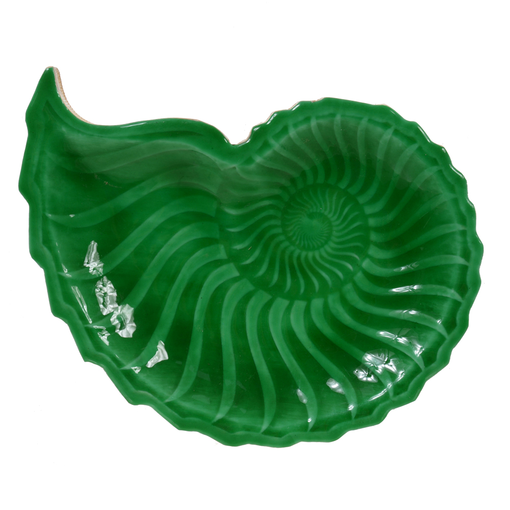 CENTRO DE MESA MADEIRA CONCHA (VERDE) 2,5X25X19cm