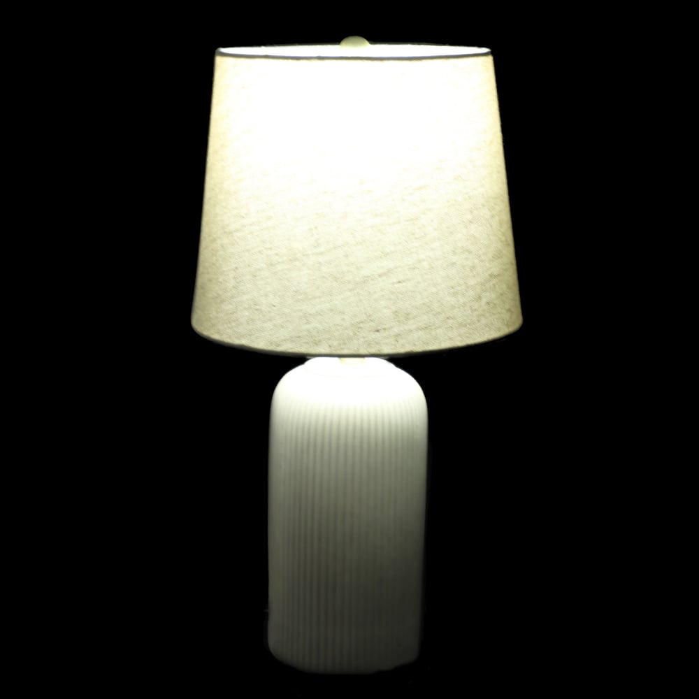 ABAJUR DECORATIVO CERAMICA BIVOLT (BEGE) 48,5cm 25,5d