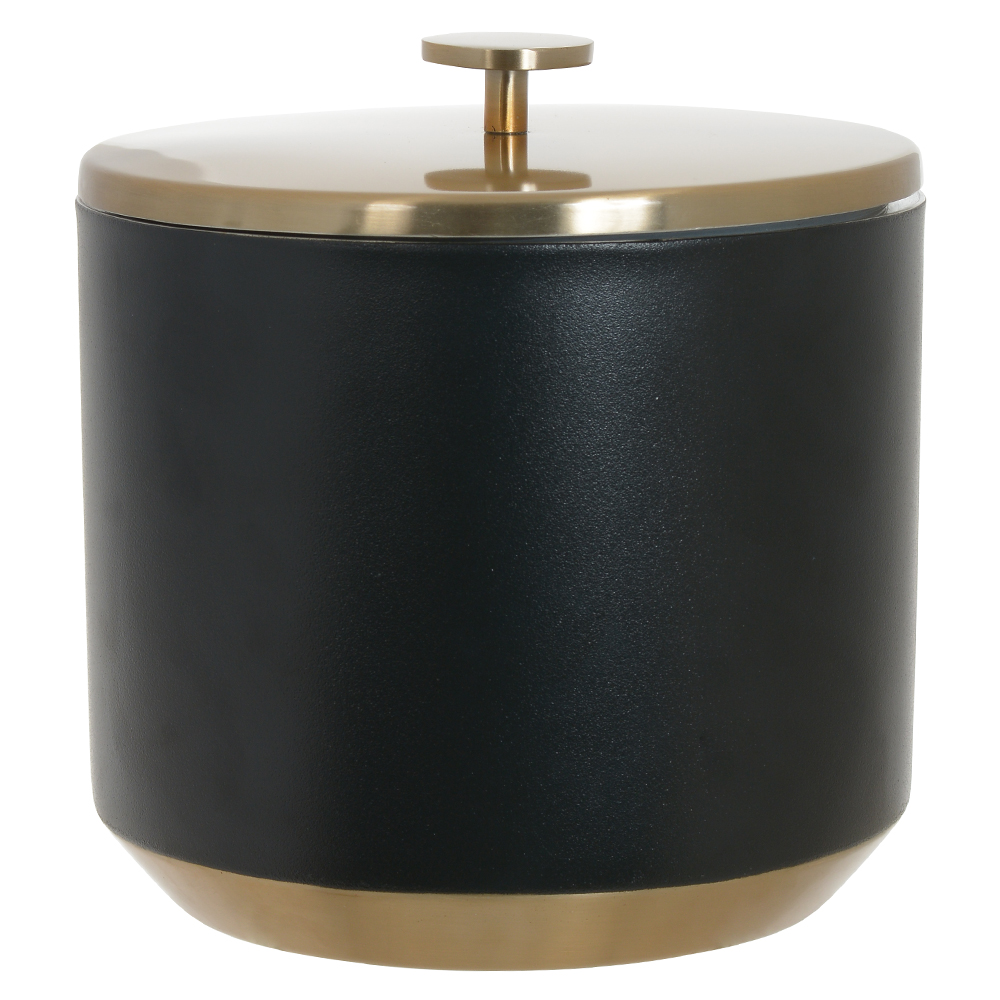 BALDE GELO ACO INOX 2600ml 19X18cm C/ TAMPA ELEGANZA (PRETO)