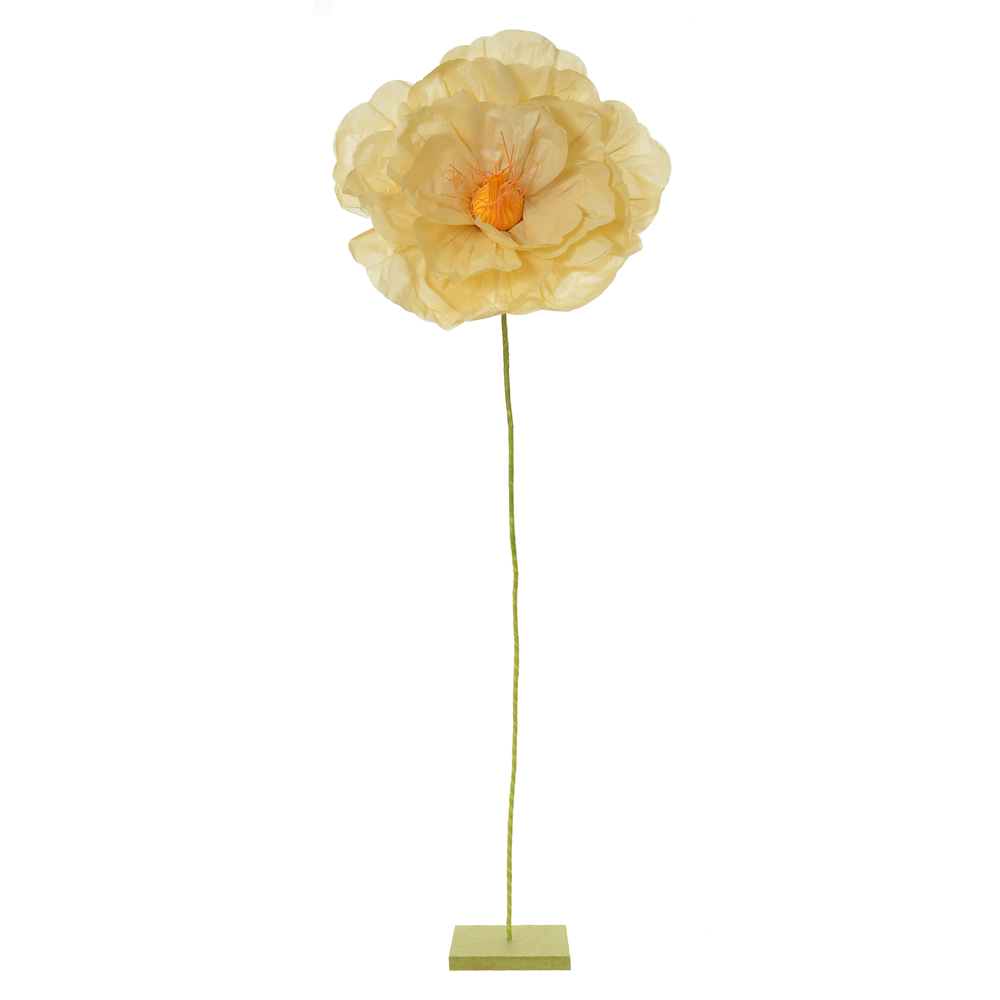 FLOR DECORATIVA PAPEL (AMARELO CLARO) 1m