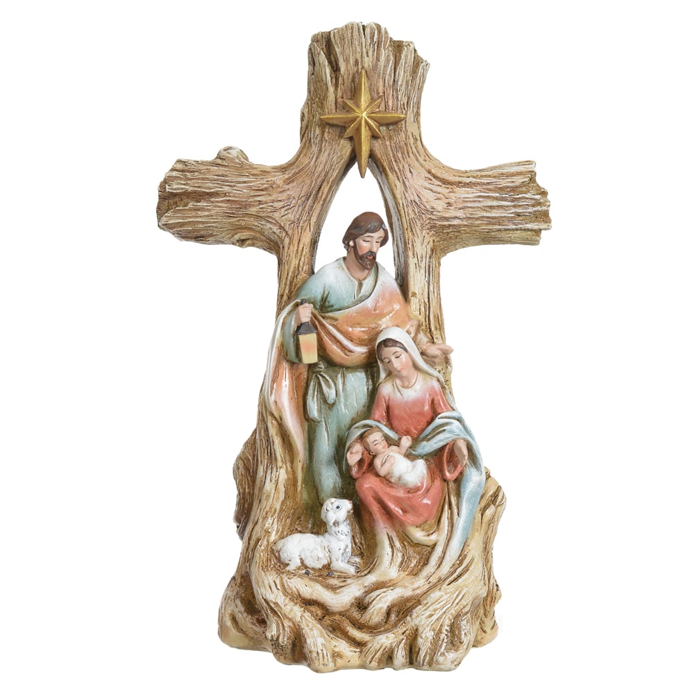 RESINA NATAL SAGRADA FAMILIA (COLORIDO) 26,5X17X9cm