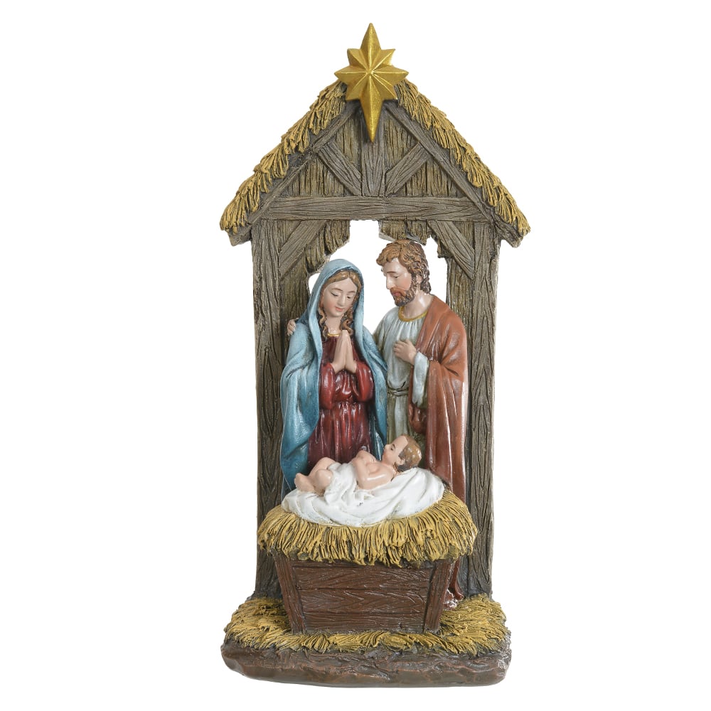 RESINA NATAL SAGRADA FAMILIA (COLORIDO) 28,5X14X10cm