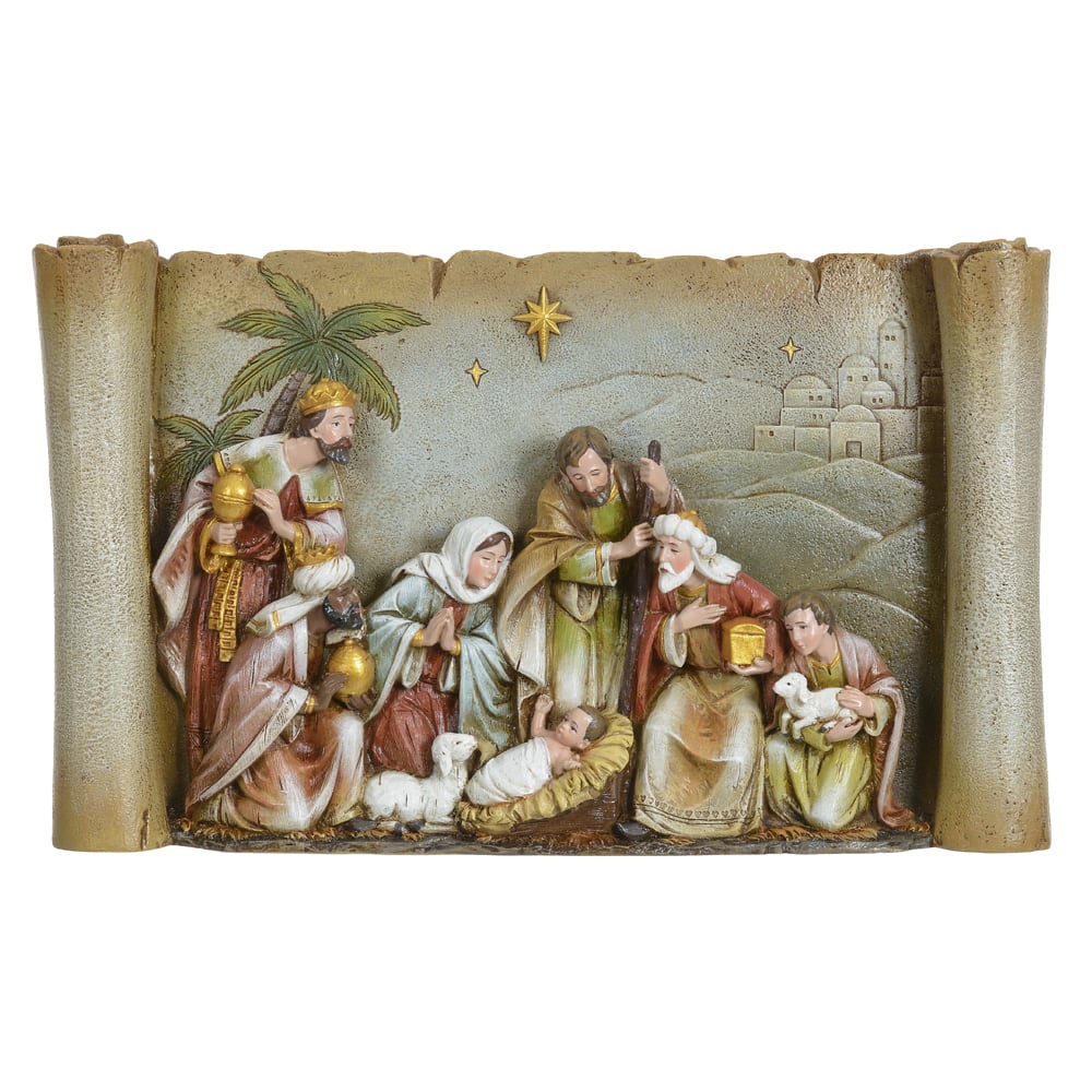 RESINA NATAL PRESEPIO (COLORIDO) 25,5X41cm