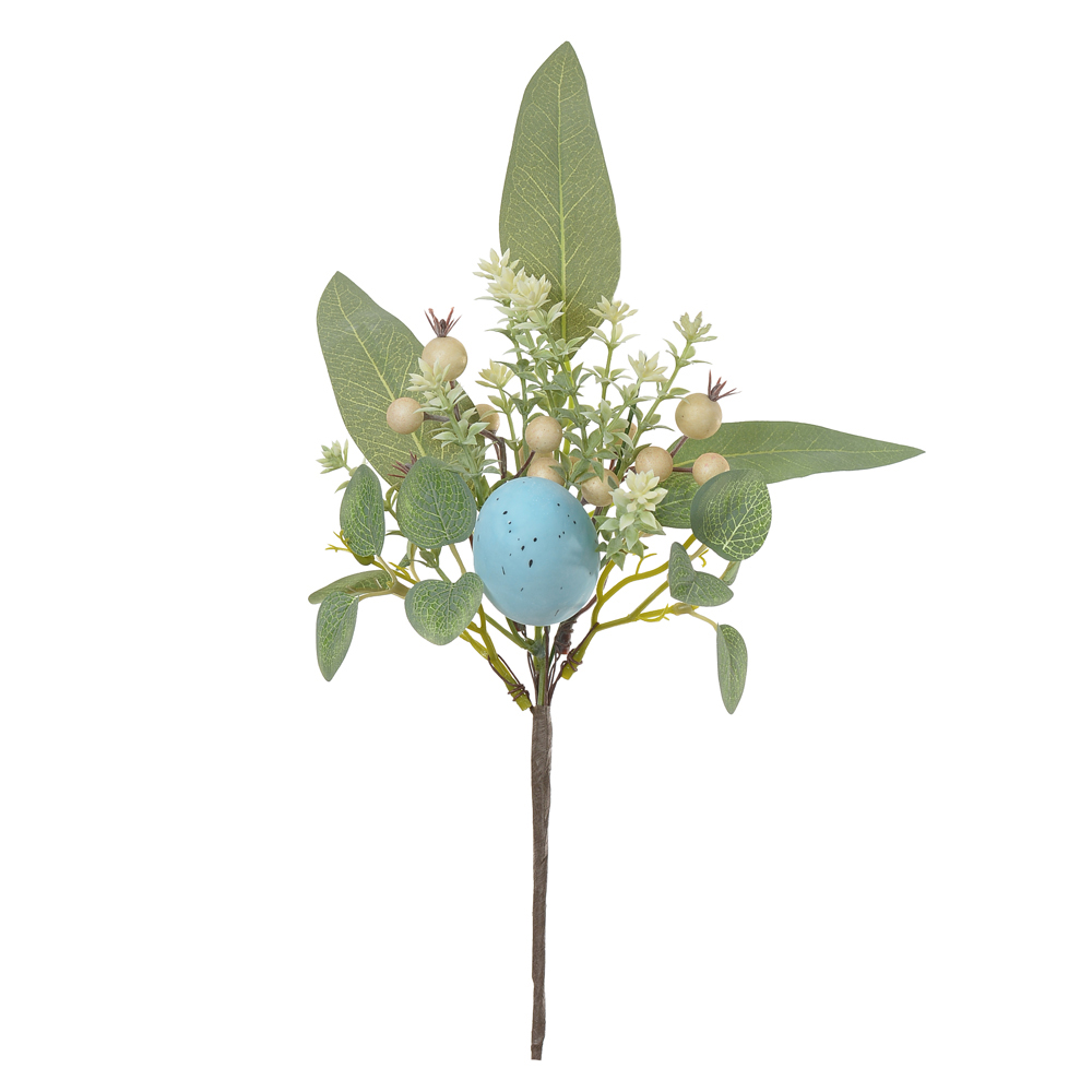 GALHO FOLHAGEM C/OVO (AZUL) 29cm