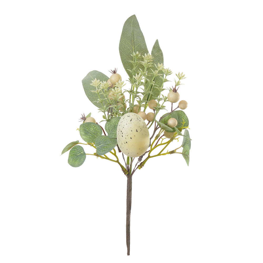 GALHO FOLHAGEM C/OVO (OFF WHITE) 29cm