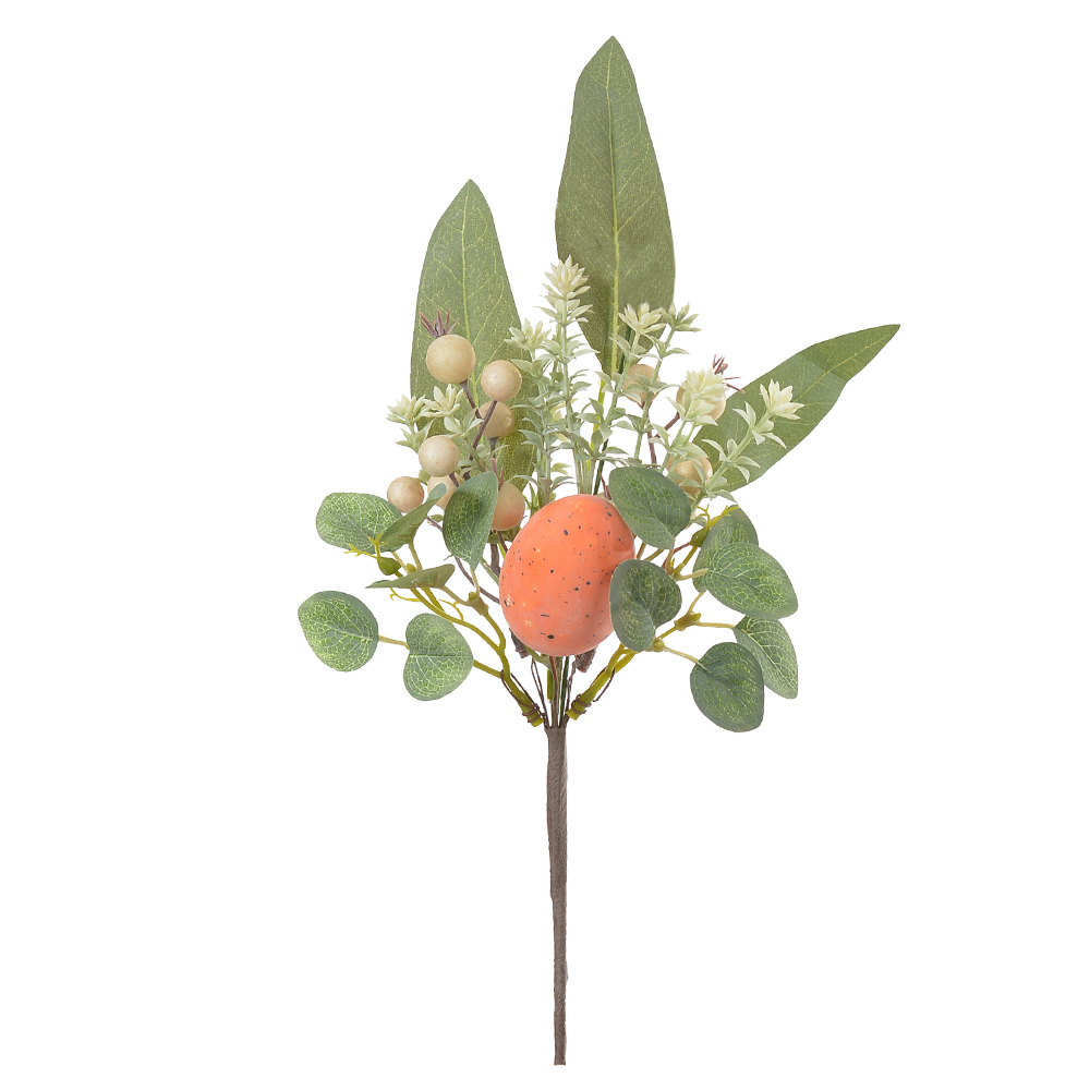GALHO FOLHAGEM C/OVO (LARANJA) 29cm
