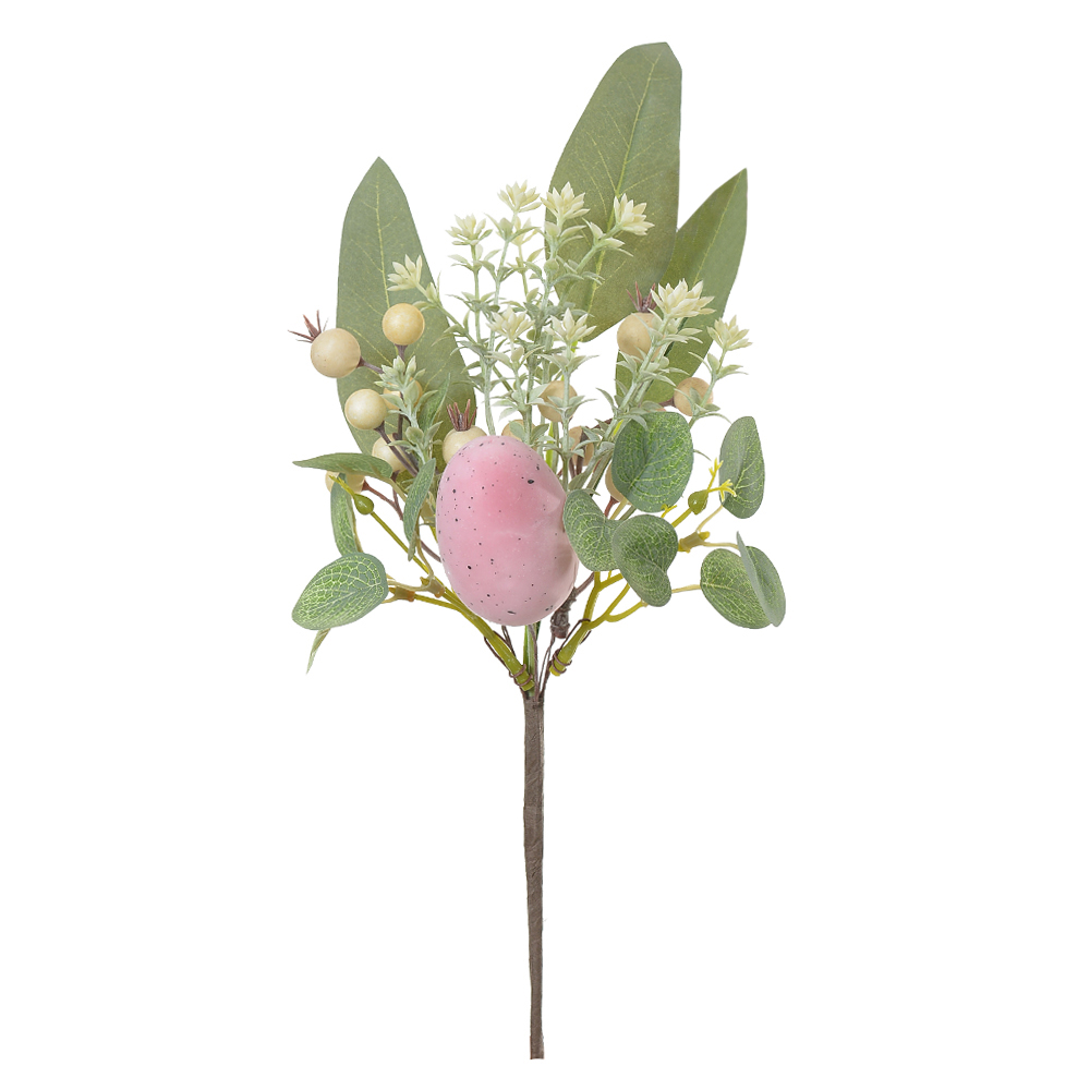 GALHO FOLHAGEM C/OVO (ROSA) 29cm