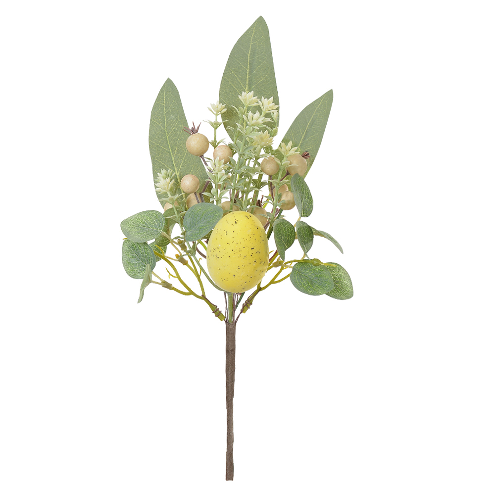 GALHO FOLHAGEM C/OVO (AMARELO) 29cm