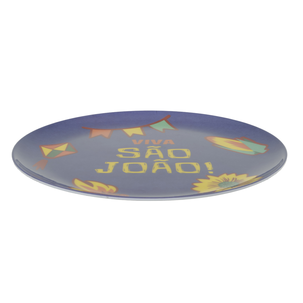 PRATO MELAMINA SAO JOAO SOBREMESA (COLORIDO) 20D