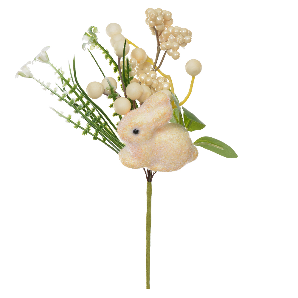 GALHO FOLHAGEM COELHO (BEGE) 22cm