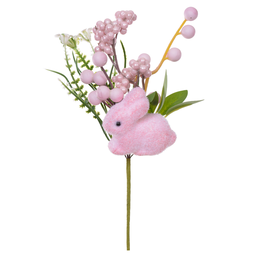 GALHO FOLHAGEM COELHO (ROSA) 22cm